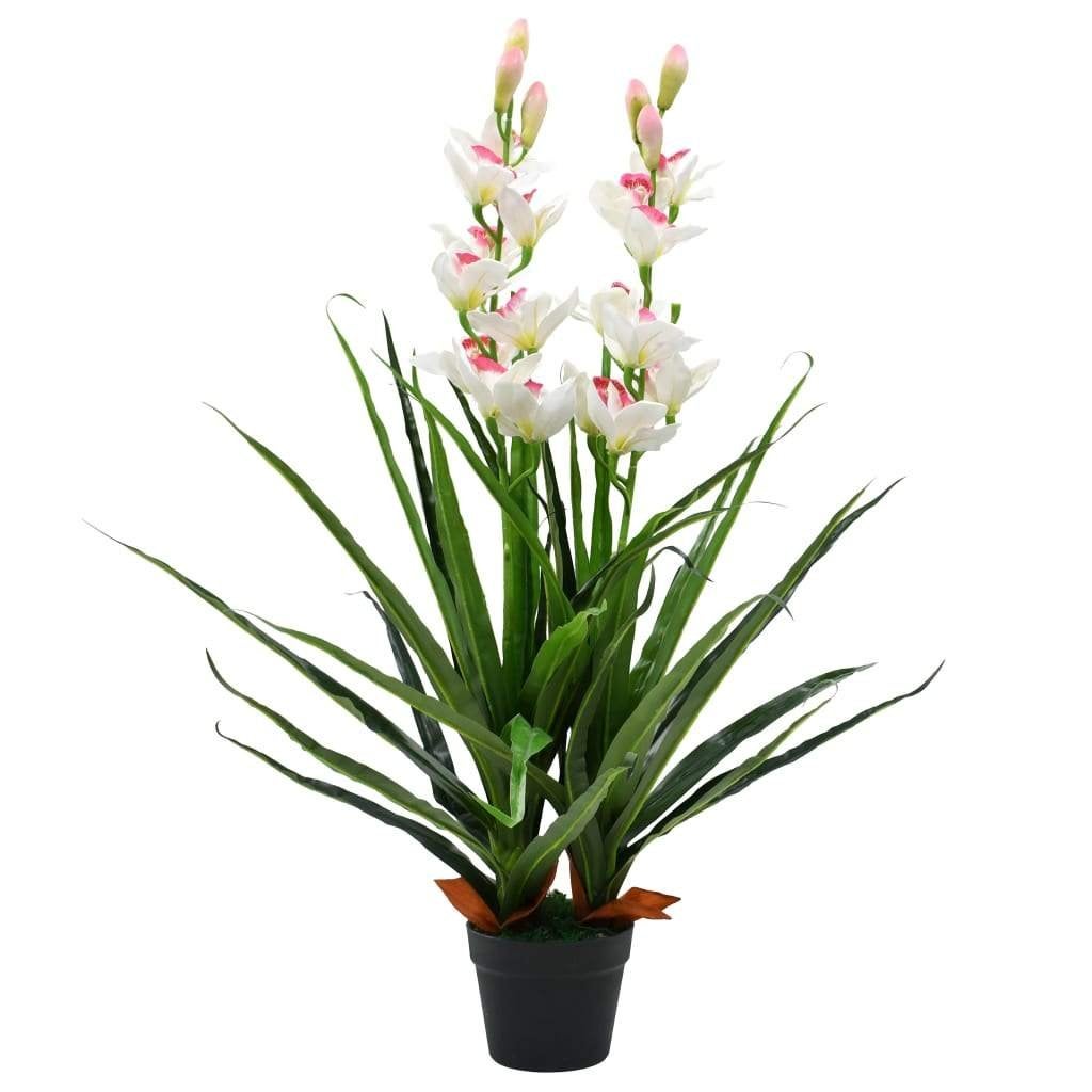 Kunstplant kamerplant cymbidium orchidee 100cm GRATIS BEZORG, Binnen, Verzenden, Onderhoudsvrij, Kunstplant