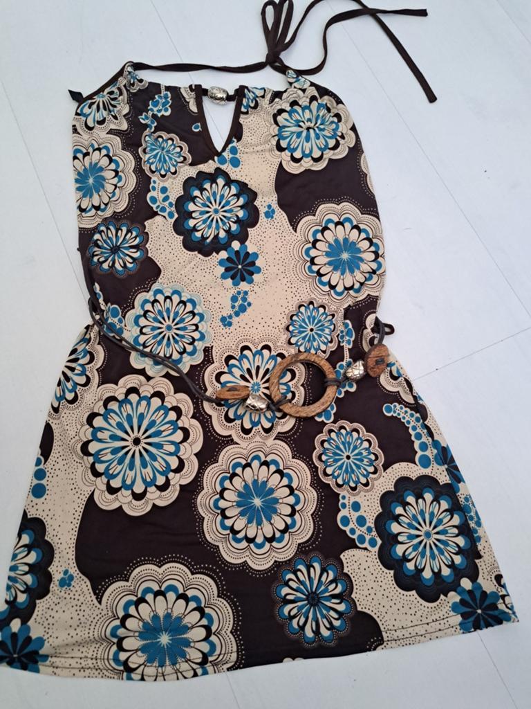 Nieuw shirt top met riem  s chocolade bruin en blauw, Ophalen of Verzenden, Nieuw, Maat 36 (S), Bruin