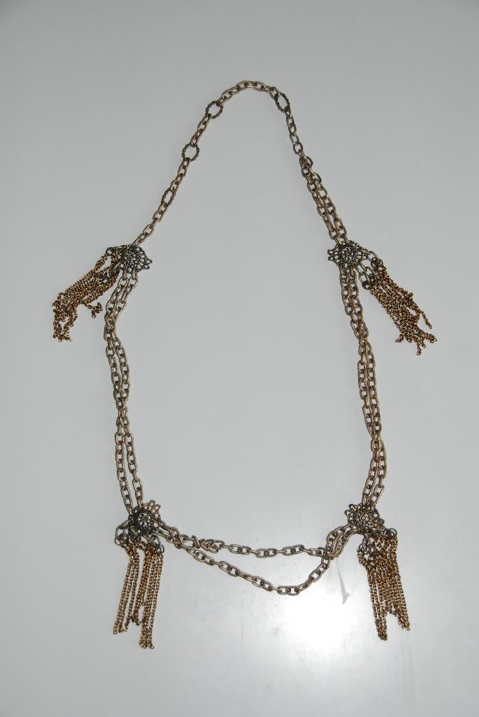 Vintage schakelketting ketting, Sieraden, Tassen en Uiterlijk, Kettingen, Verzenden, Gebruikt, Overige kleuren, Overige materialen