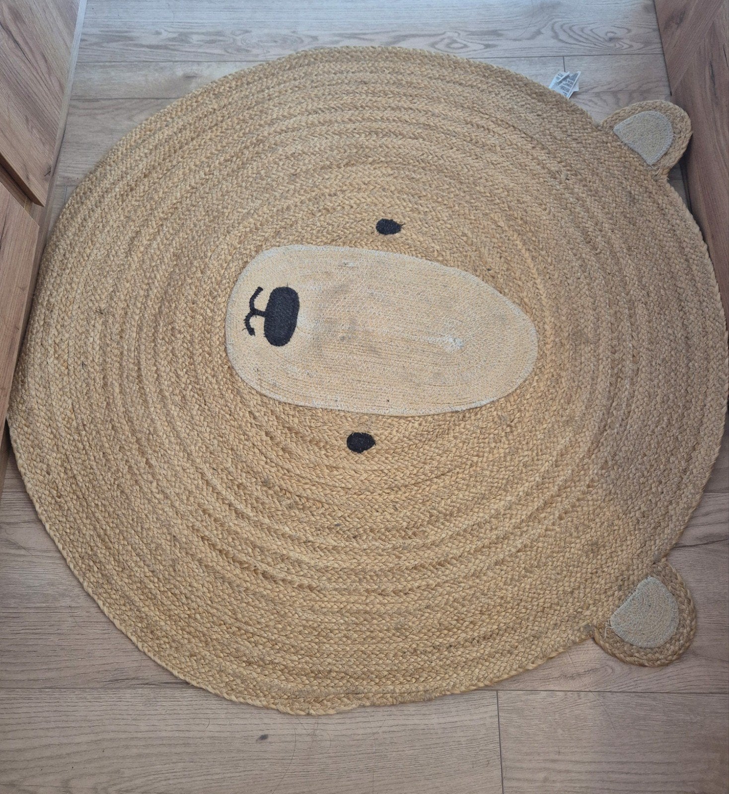 Juten vloerkleed in de vorm van een beer, Ophalen, Gebruikt, 50 tot 100 cm, 50 tot 100 cm