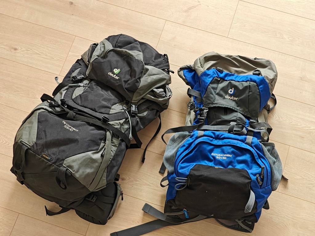 Backpacks: Futura Vario 50+10 en Aircontact 55+, 30 cm of meer, Gebruikt, Blauw, Ophalen of Verzenden