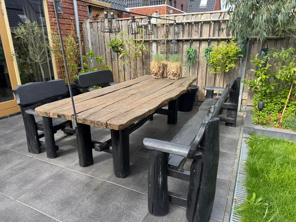Robuuste tuinset AST, Ophalen, Gebruikt, 6 zitplaatsen, Hout