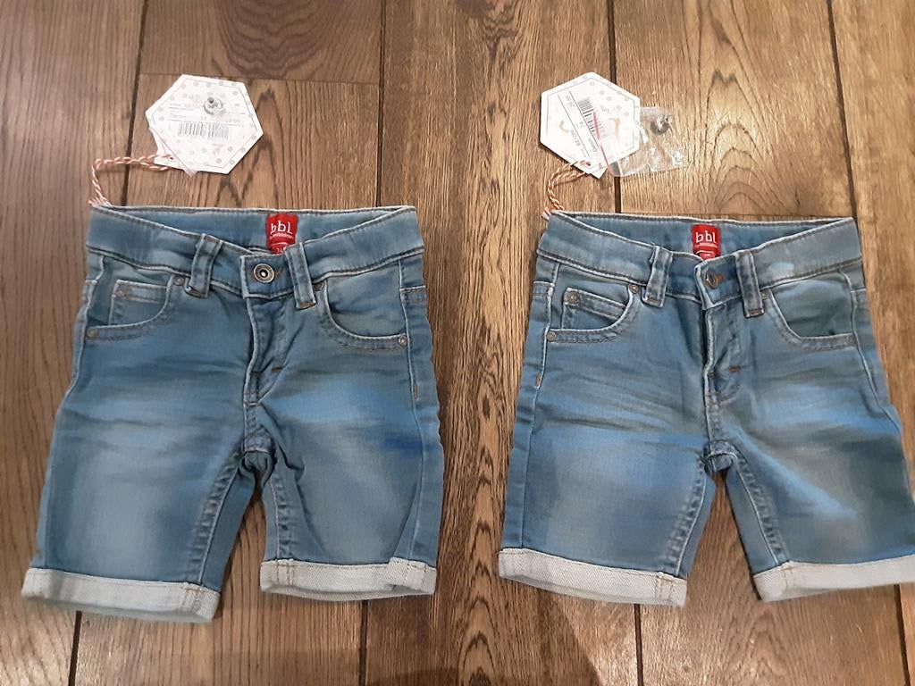Beebielove korte spijkerbroek stoer maat 74 2x NIEUW, Ophalen of Verzenden, Nieuw