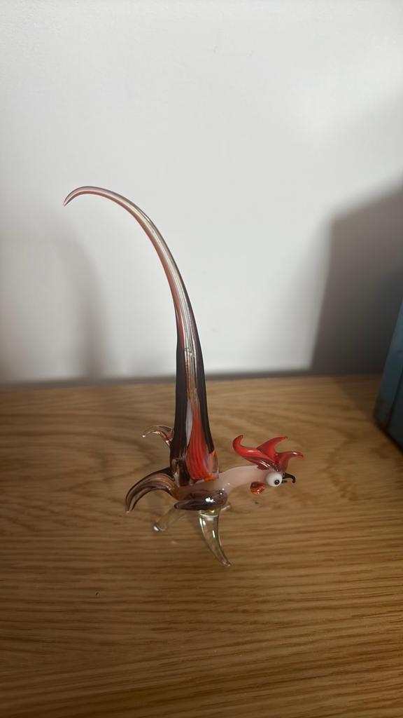 Murano glazen haan beeldje - 13 cm, Verzamelen, Beelden en Beeldjes, Ophalen of Verzenden, Zo goed als nieuw, Dier