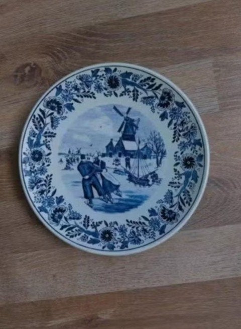 Delfts blauw bord van Boch Belgium, Ophalen of Verzenden
