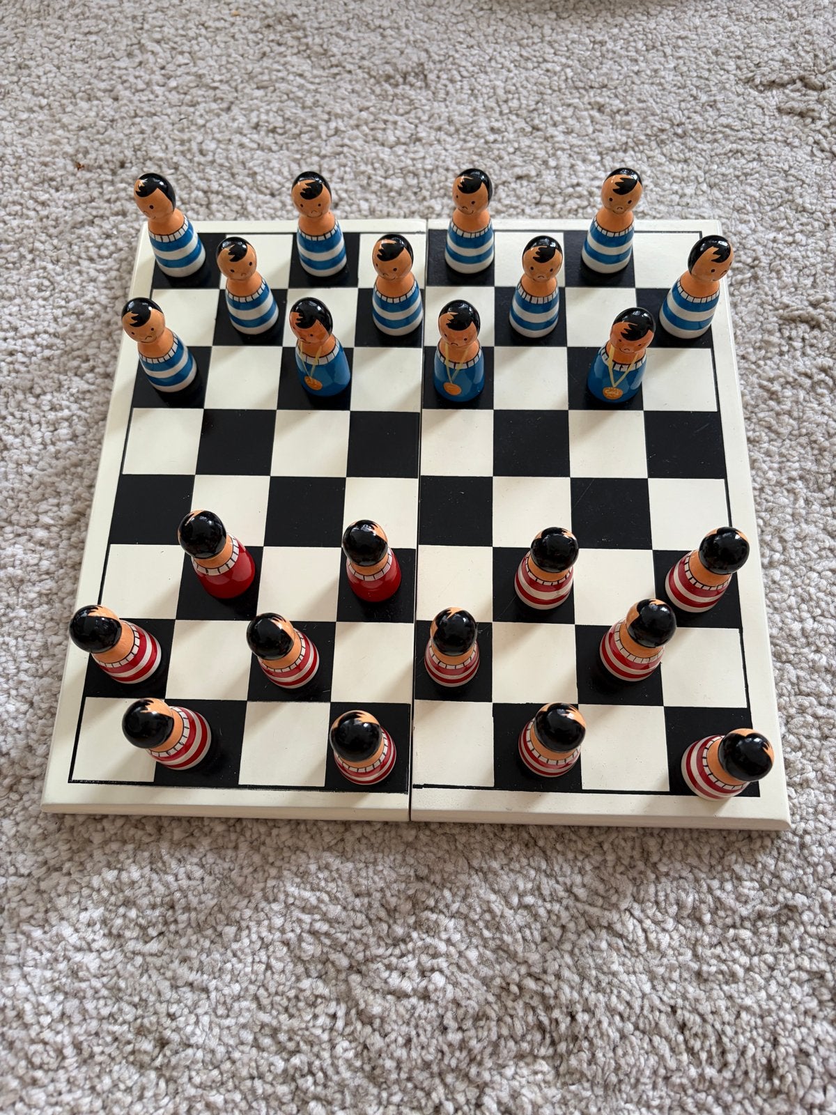 Kinderdamspel Hout met Lade, Hobby en Vrije tijd, Een of twee spelers, Ophalen of Verzenden, Gebruikt