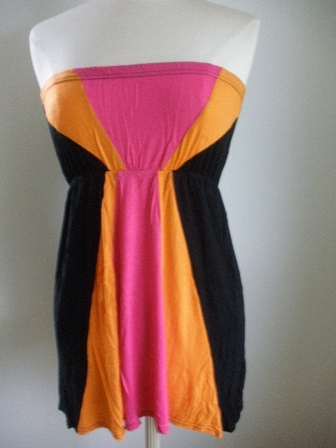 SELECT jurk zonnejurk zwart oranje roze maat S, Kleding | Dames, Maat 38/40 (M), Zwart, Ophalen of Verzenden, Zo goed als nieuw
