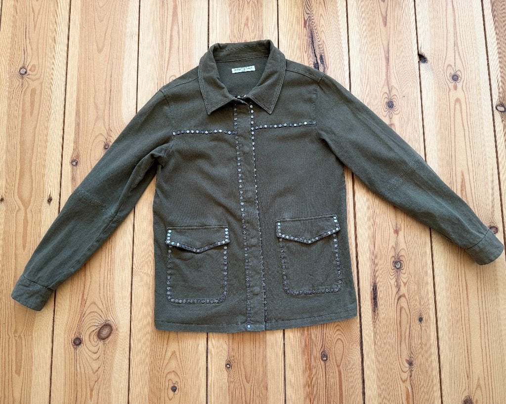Circle of Trust Jas - Army jacket met studs - Groen - Small, Ophalen of Verzenden, Zo goed als nieuw, Maat 36 (S), Circle of Trust