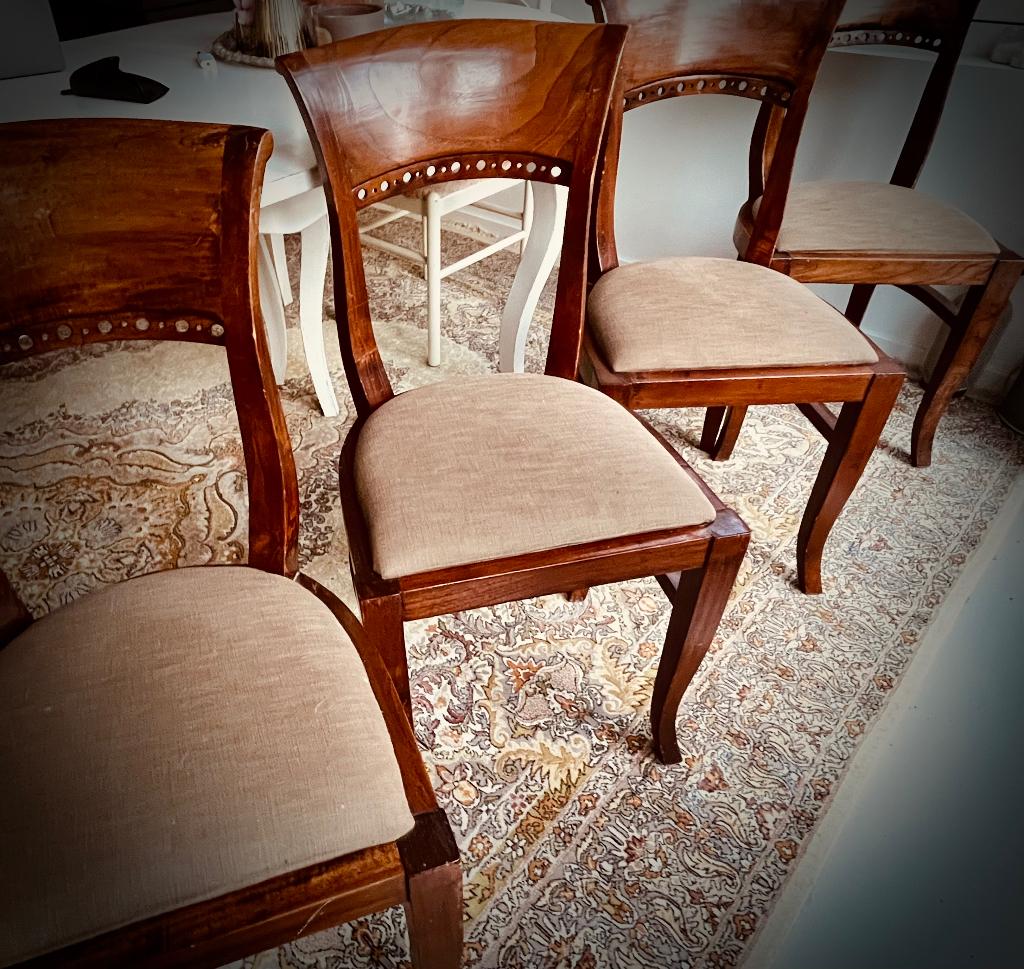 Stijlvolle vintage Biedermeier stoelen, Ophalen, Gebruikt, 50 tot 100 cm, Vierkant