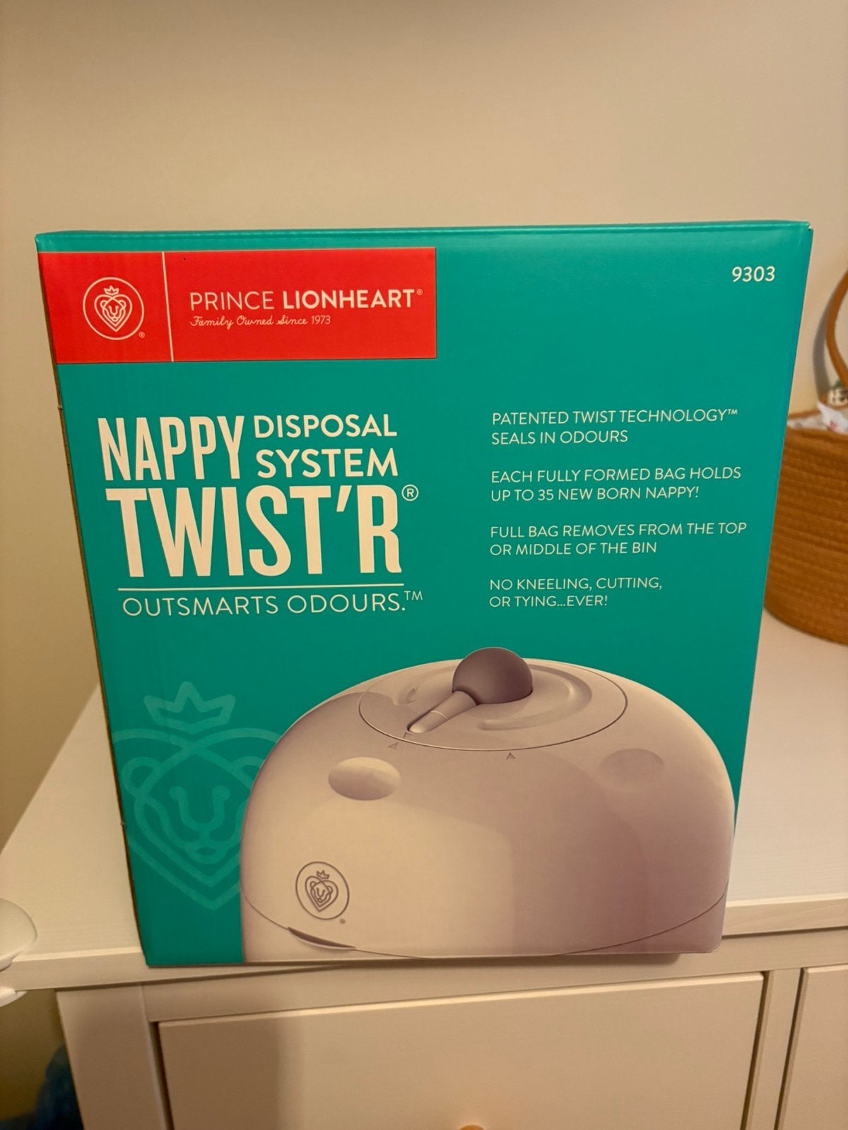 PRINCE LIONHEART Luieremmer Twist’r VRIJWEL NIEUW IN DOOS, Ophalen, Zo goed als nieuw, Luieremmer