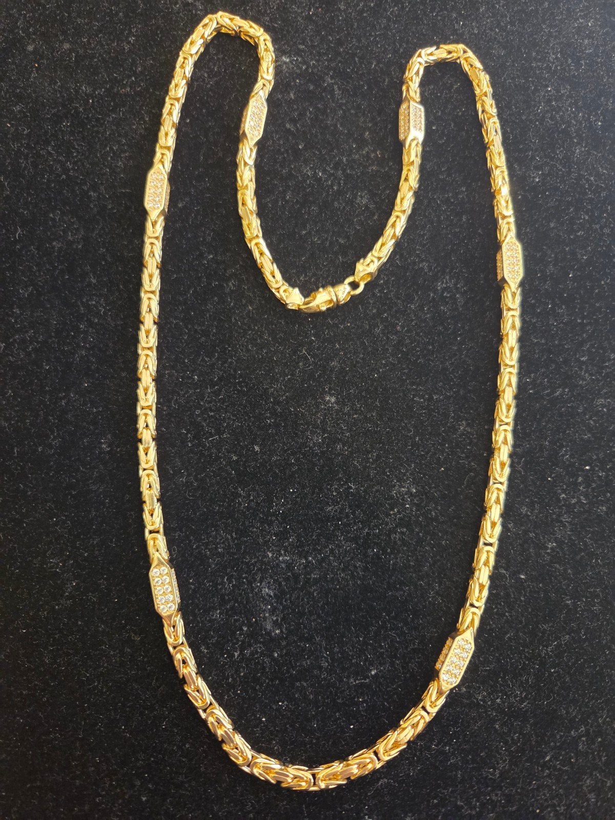 14 k gouden koningsketting met tussenstukken 91,8 gram 70 cm, Ophalen of Verzenden, Nieuw, Goud, Goud