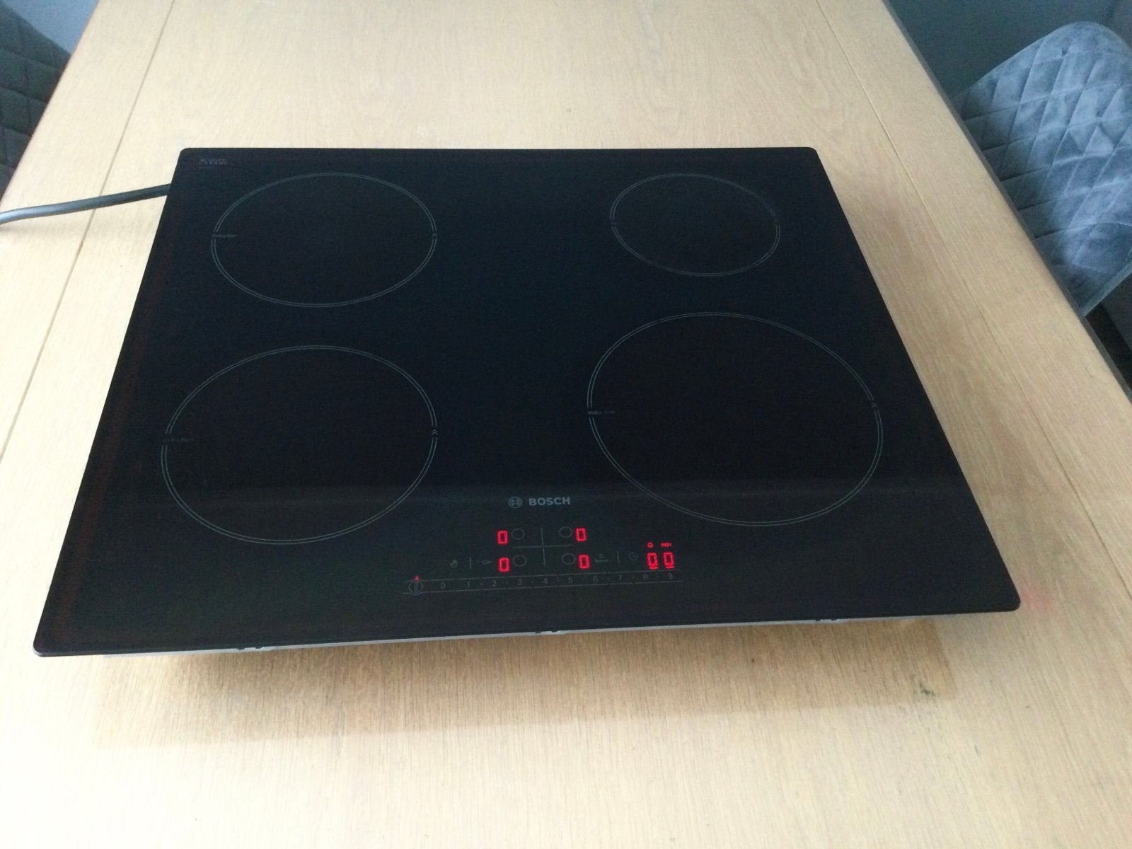 Bosch inductie kookplaat, Ophalen, 4 kookzones, Zo goed als nieuw, Inbouw