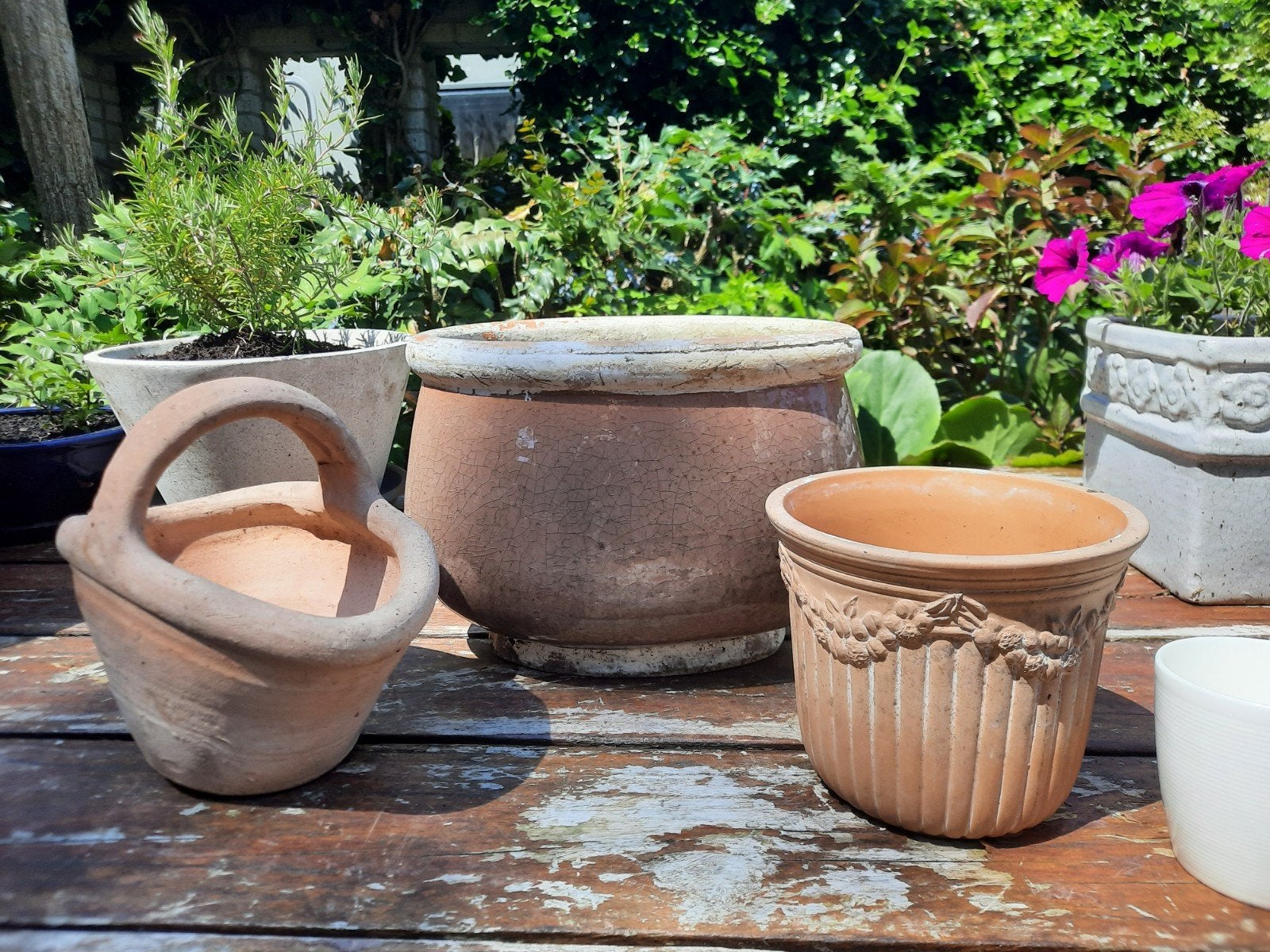 Leuke set 3 terracotta bloempotten, Ophalen, Rond, Terracotta, Minder dan 40 cm