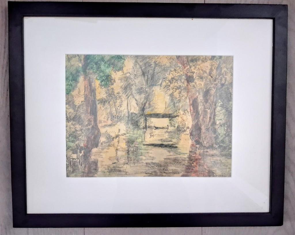 Tekening Giethoorn van Piet Zwiers (1907-1965), Antiek en Kunst, Ophalen of Verzenden