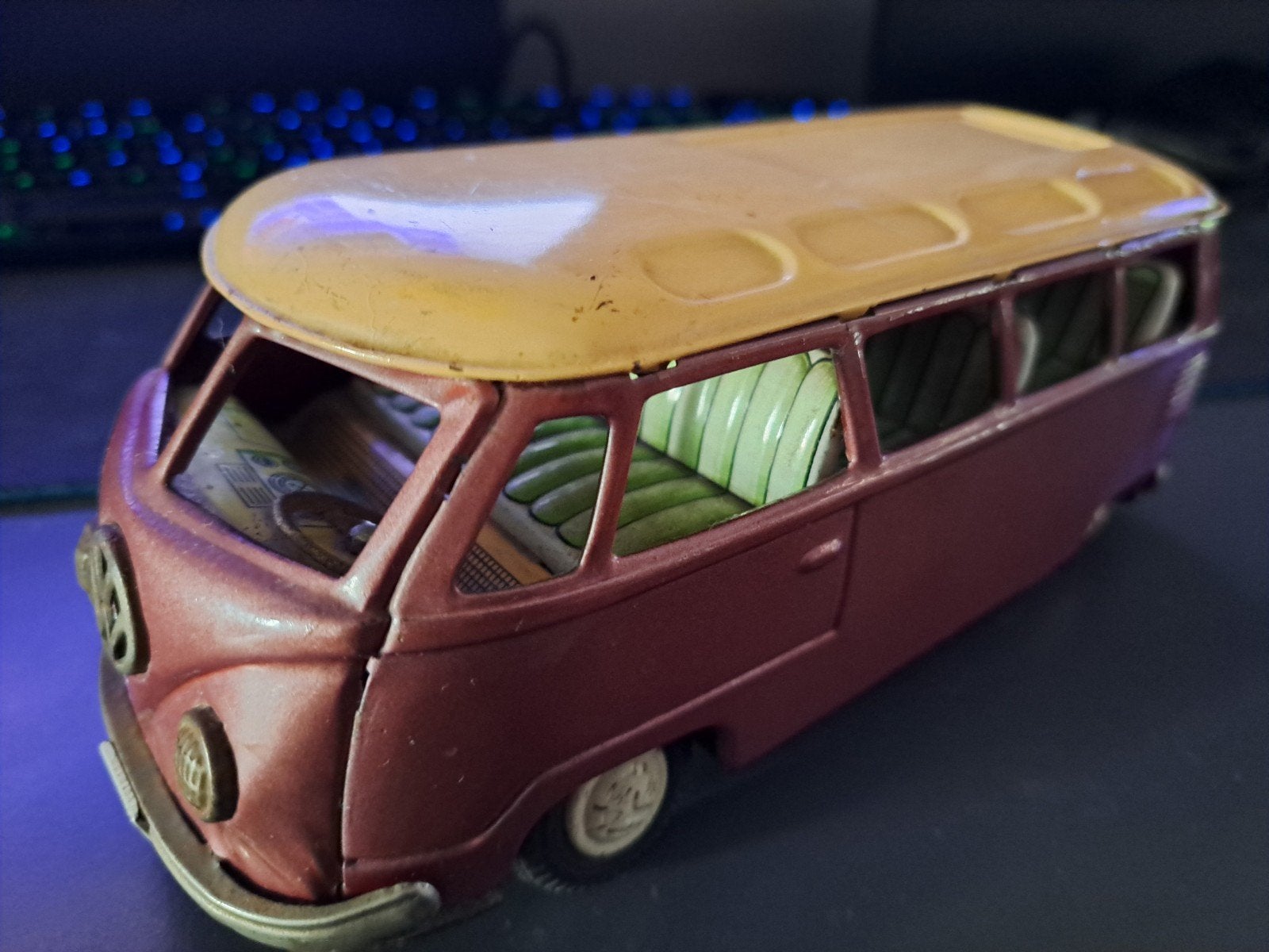 Oude Blikken Bandai Volkswagen T1 Samba Model Auto Japan, Ophalen of Verzenden