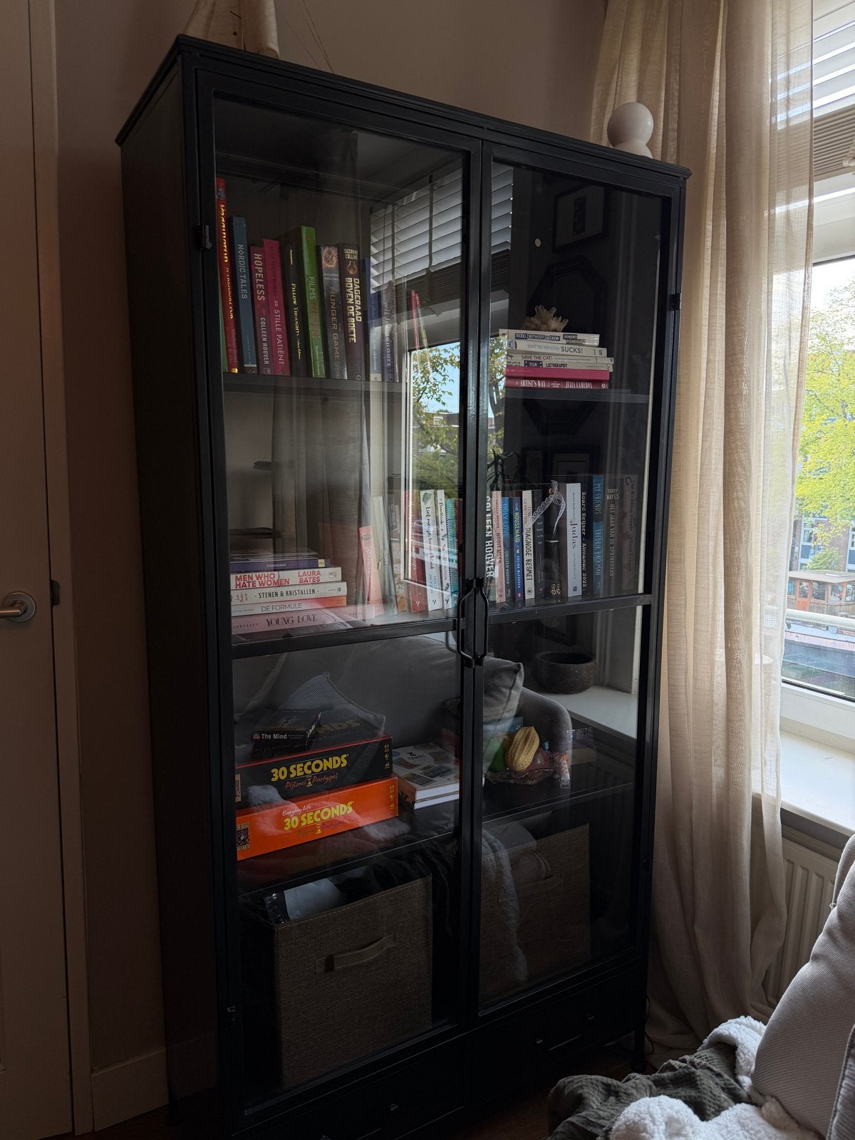 Industriële Vitrinekast, Huis en Inrichting, Ophalen, Gebruikt, 50 tot 100 cm, Glas