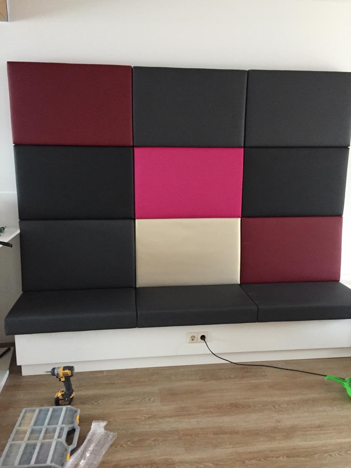 Design bank maatwerk interieurbouw en achterwand/stekkerdoos, Ophalen, Minder dan 75 cm, Leer, Zo goed als nieuw