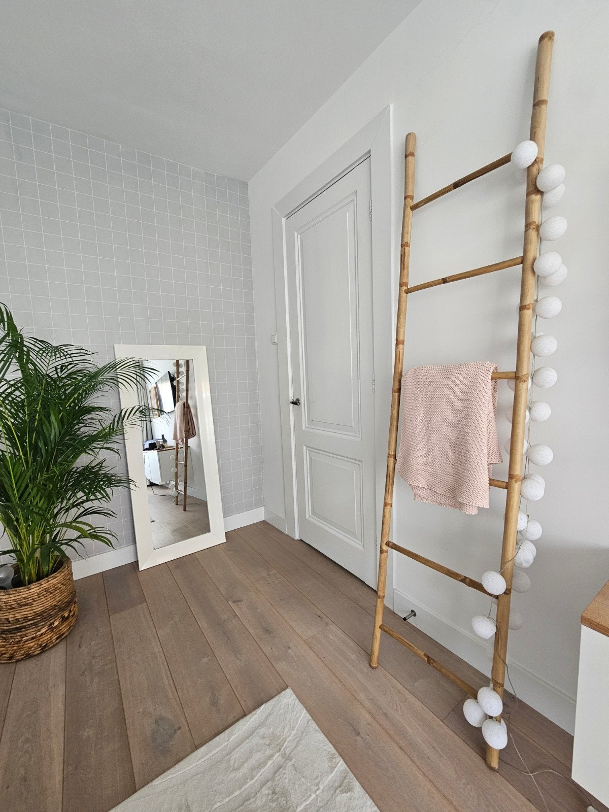 Decoratieve bamboe ladder 220x48,5cm - perfecte staat, Ophalen, Boho, Zo goed als nieuw, Natuurlijk materiaal