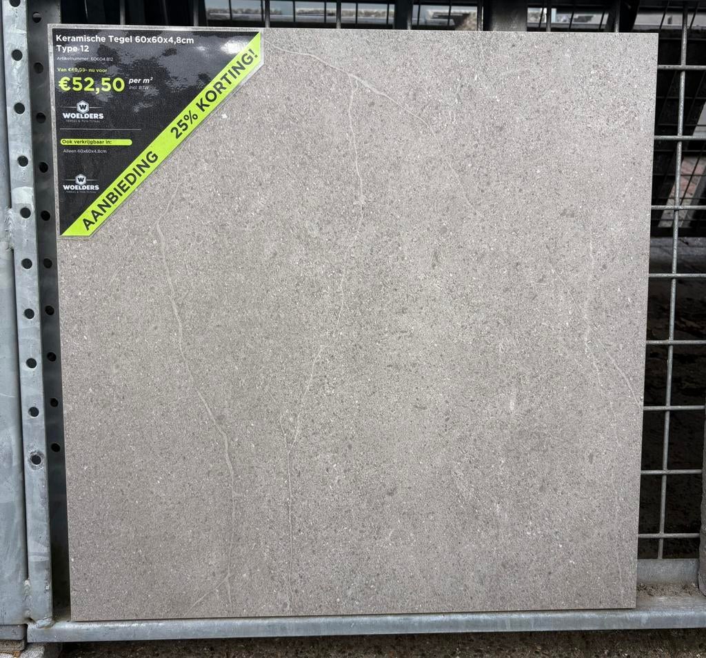 Keramische tegel 60x60x4,8cm type 12, Ophalen, Nieuw