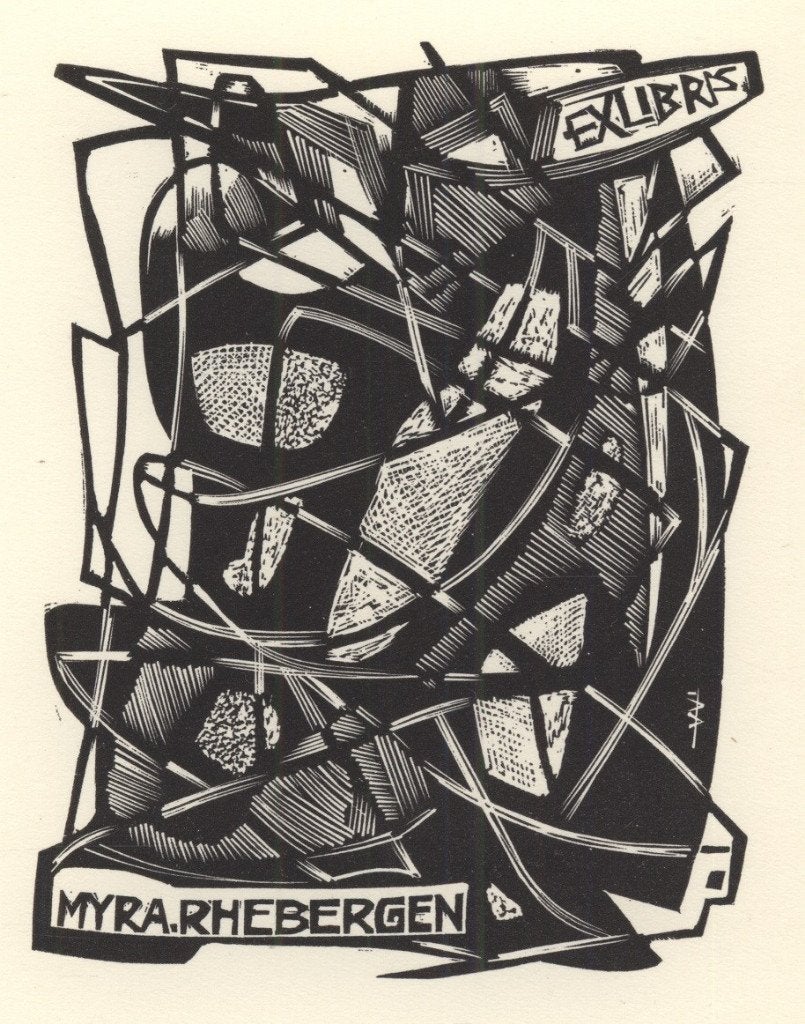 0506 Ex Libris Nederland : Jan Battermann, 1958, Verzenden, Ex libris