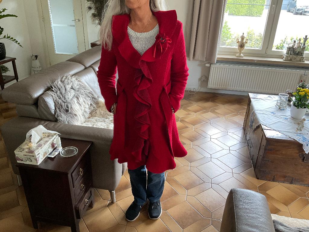 Rode frivole jas maat 38, Ophalen of Verzenden, Gedragen, Maat 38/40 (M), Rood