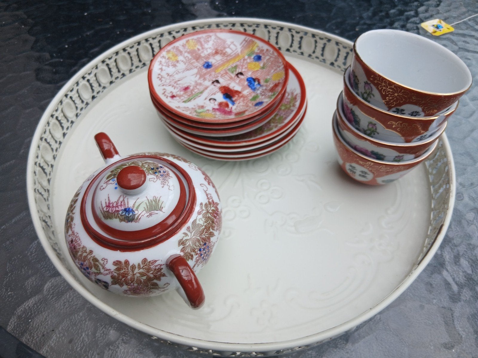 Vintage japanse porseleinen koffieset, Antiek en Kunst, Ophalen of Verzenden