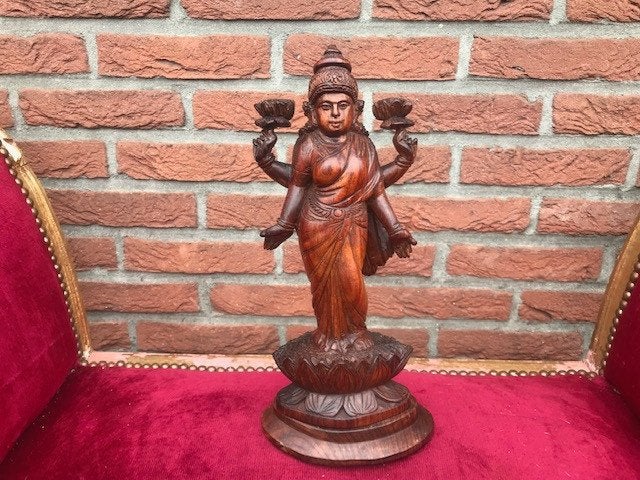 fraai Hindoeistisch godenbeeld, handwerk, Antiek en Kunst, Hout, India, Ophalen of Verzenden, Houtsnijwerk