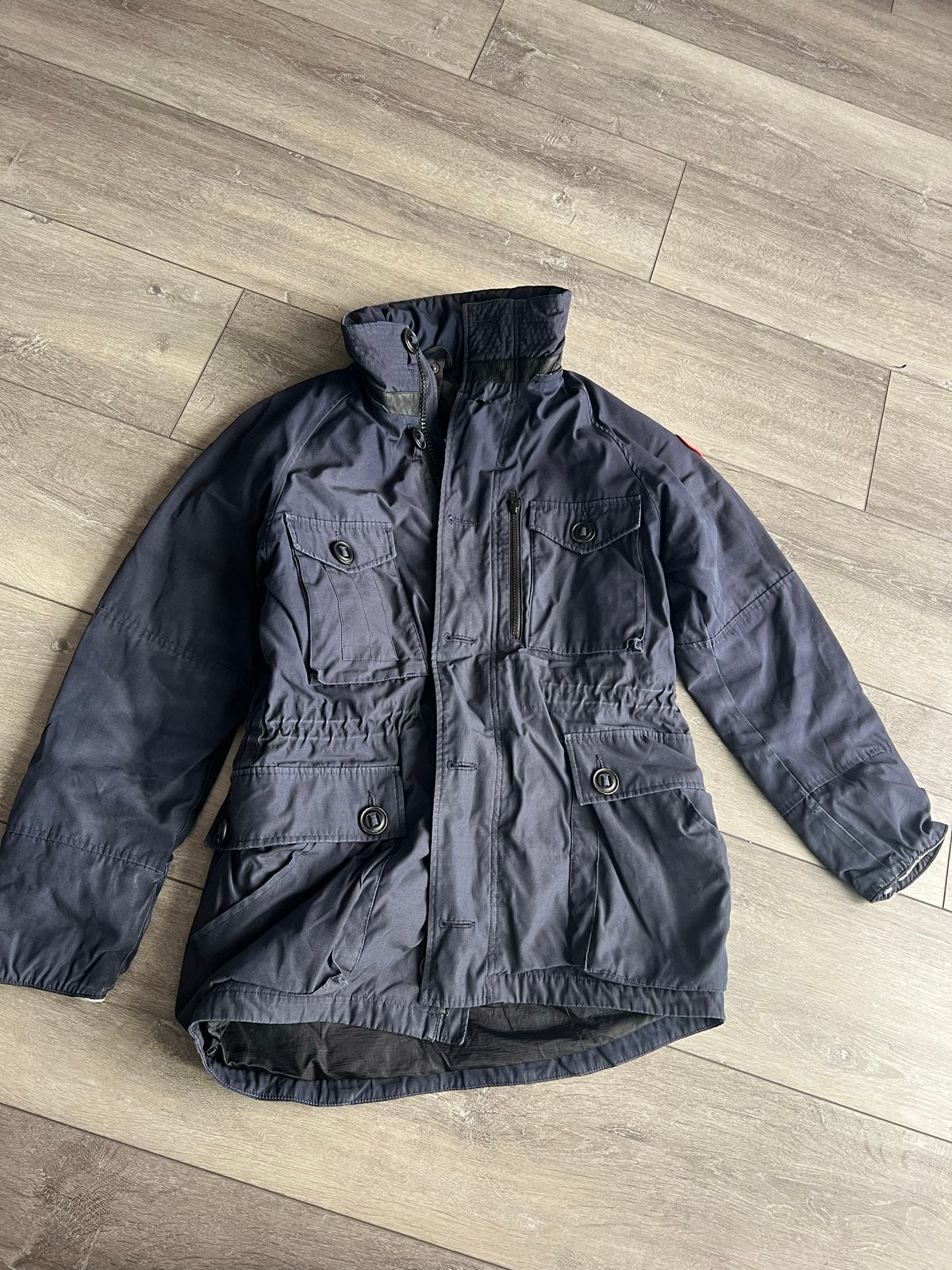 Canada Goose jas, donkerblauw, maat S/P, Kleding | Heren, Jassen | Winter, Ophalen of Verzenden, Gedragen, Blauw