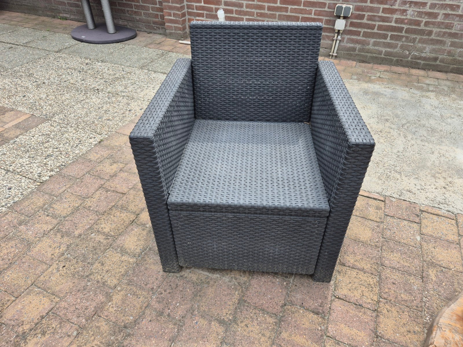 Gratis op te halen tuinbank + 2 stoelen, Ophalen, Gebruikt, Bank, Tuinset