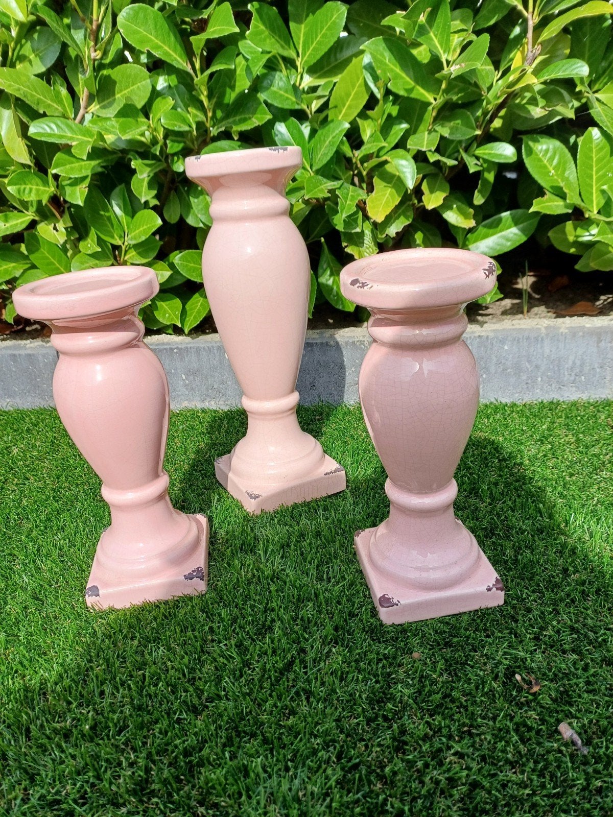 3x kandelaars 1x 37cm hoog en 2x 27cm hoog, Huis en Inrichting, Ophalen