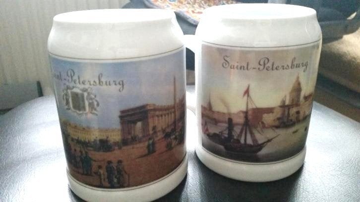 Twee mooi grote bier bekkers., Ophalen of Verzenden