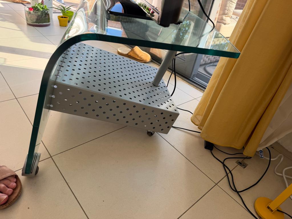 Design italiaans glazen TV-meubel, Ophalen, 100 tot 150 cm, Design, Minder dan 100 cm