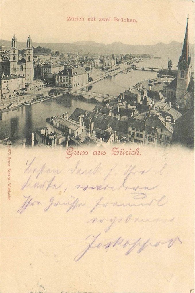 701-283-007 Zurich, Verzamelen, Ansichtkaarten | Buitenland, Verzenden, Voor 1920, Overig Europa