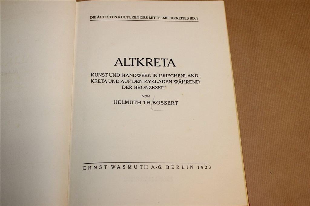 Altkreta — Minoïsche Kunst & Bronstijd, Vintage Boek 1923, Boeken, Ophalen of Verzenden, Gelezen