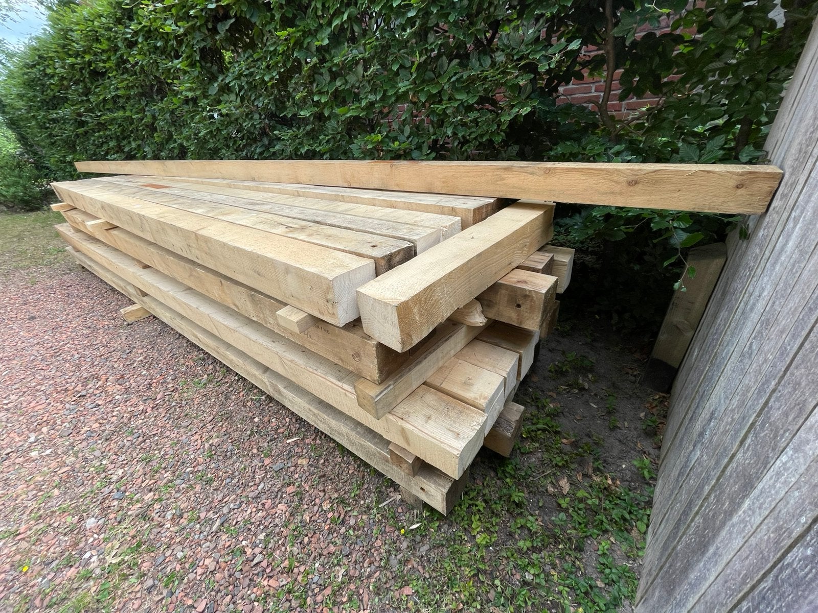 Partij gebruikte vuren balken, spijkervrij, prijs p.m.15euro, Ophalen, Gebruikt, 250 cm of meer, Balken