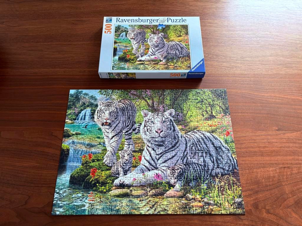 5 Ravensburger puzzels Hond,DinosTijger, Paarden, Nederland, Ophalen of Verzenden, Minder dan 500 stukjes, Zo goed als nieuw, Legpuzzel