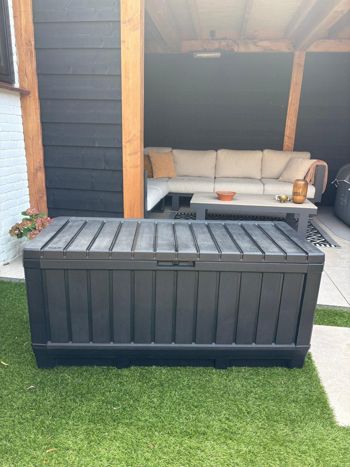 Keter Kussenbox Zwart - B128 x H59 x D54, Tuin en Terras, Ophalen, Gebruikt, Kunststof, Overige typen