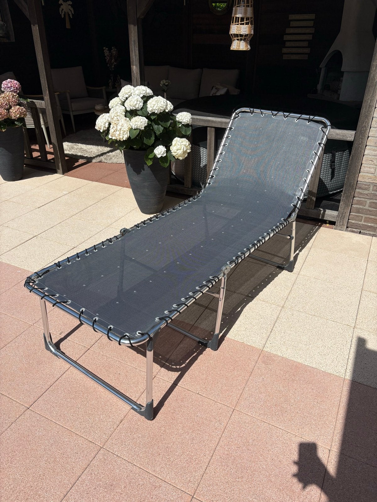 Crespo Ligbed XL met Nieuwe Elastieken, Ophalen, Zo goed als nieuw, Metaal, Inklapbaar