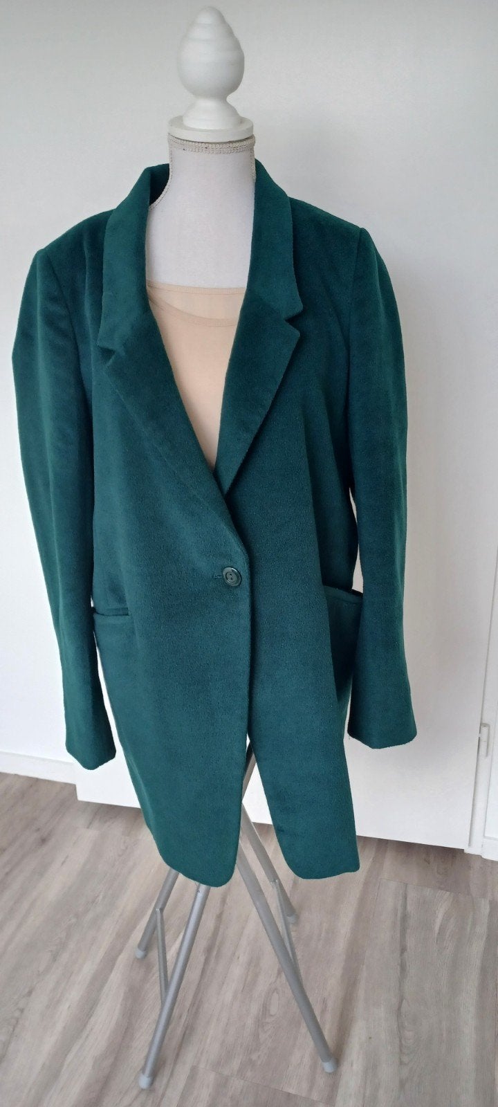 Fleece Colbert Jas Ann Christine Maat 42 Groen, Kleding | Dames, Maat 42/44 (L), Ophalen of Verzenden, Jasje, Gedragen