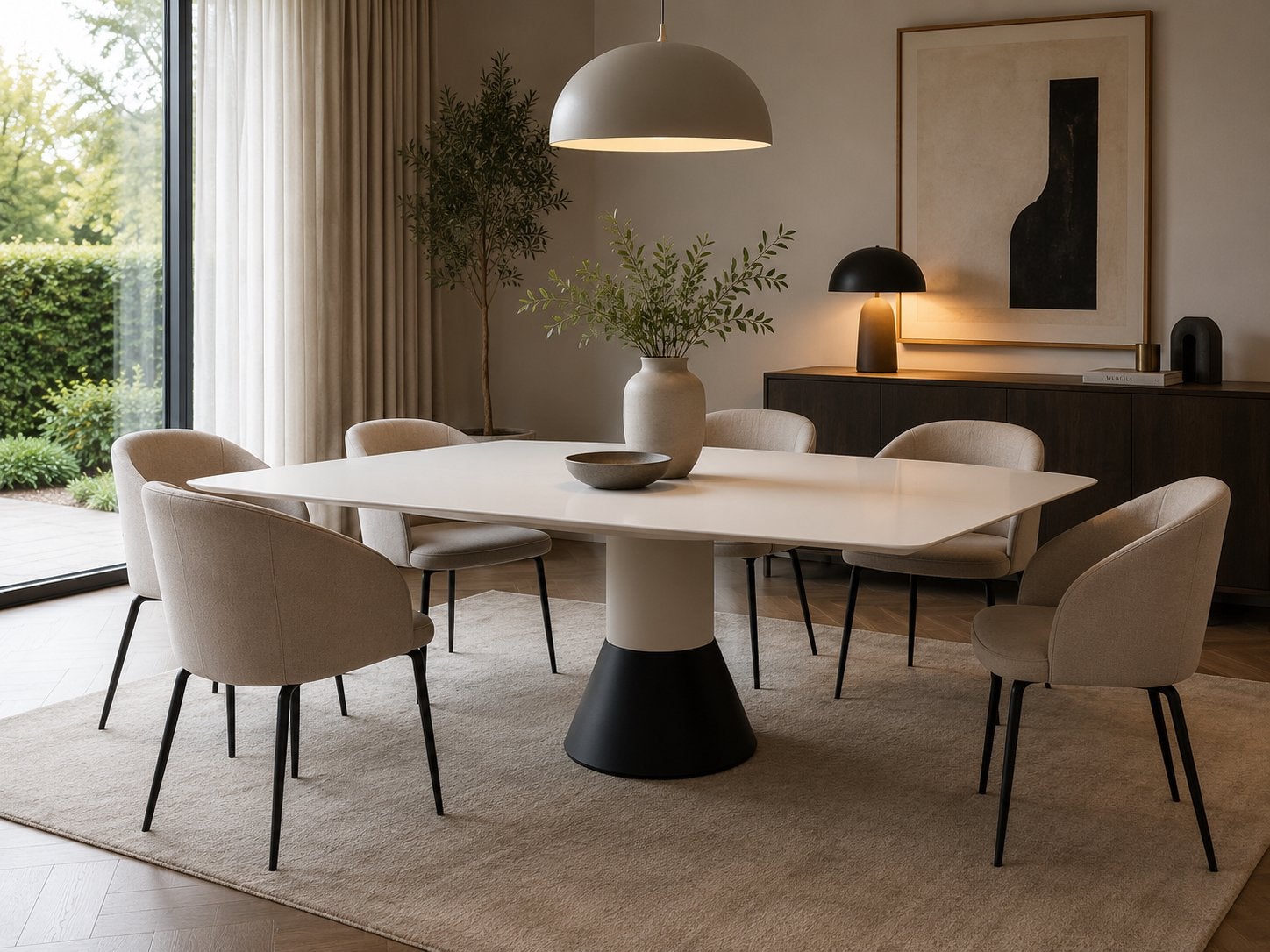 Arco Balance eettafel - Dune (crème) - Arnold Merckx, Overige materialen, 100 tot 150 cm, Design, Ophalen of Verzenden