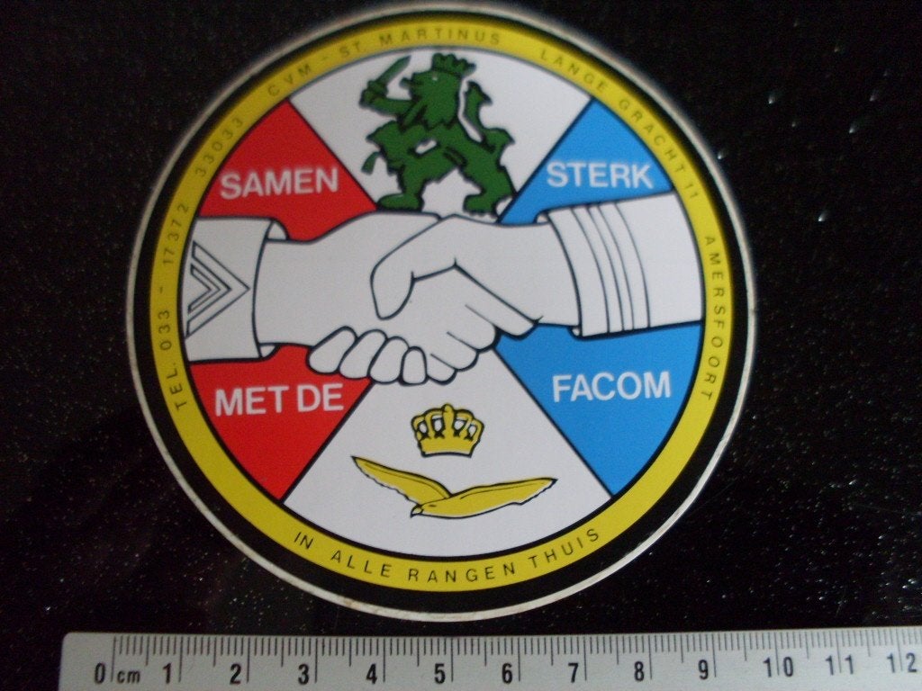 sticker samen sterk met de facom vakbond leger logo embleem, Verzenden, Zo goed als nieuw, Bedrijf of Vereniging