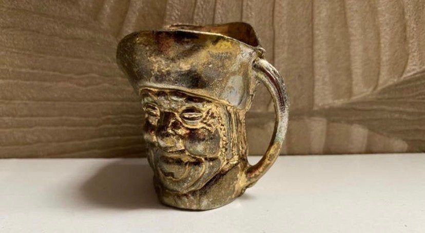 Vintage Toby Jug, Huis en Inrichting, Woonaccessoires | Overige, Gebruikt, Metaal, Goud, Vintage, Ophalen of Verzenden