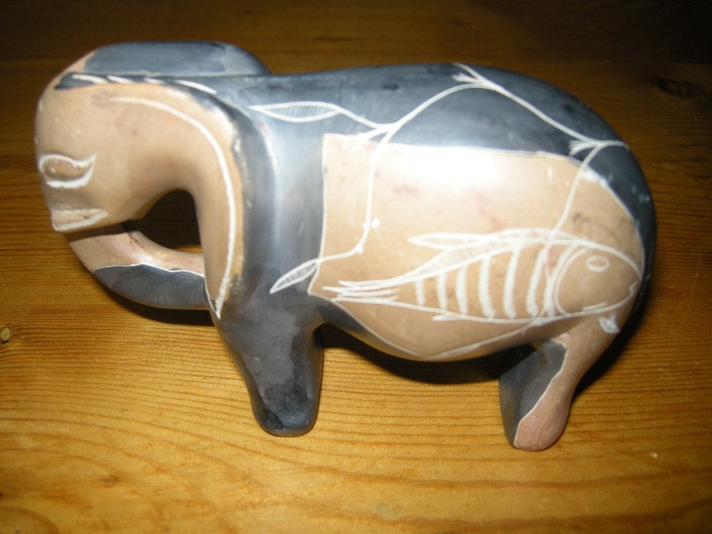 Aparte olifant kunst marmer of steen 10-14 cm, Ophalen of Verzenden, Beeld, Flora
