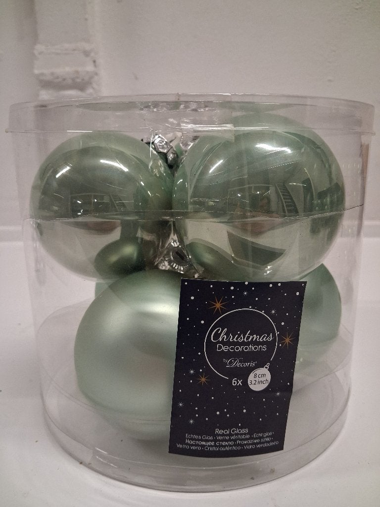 Glazen kerstballen mintgroen, Ophalen of Verzenden, Nieuw