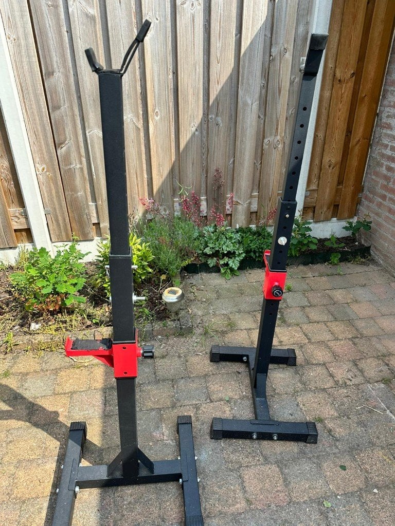 Trainingshalve squat rack, Ophalen, Zo goed als nieuw, Rug, Halterstangen