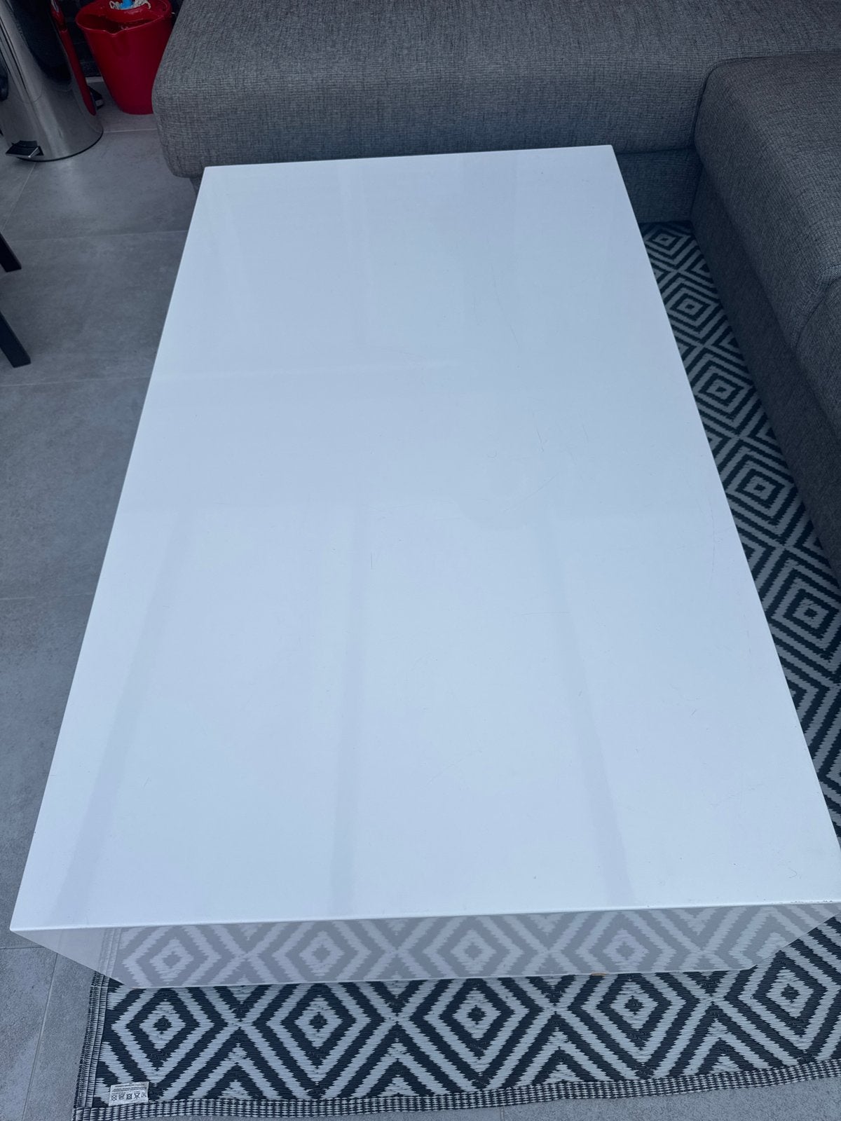 Eric Kuster style salontafel 90x120 met gebruikerssporen, Ophalen, Overige materialen, Gebruikt, 100 tot 150 cm