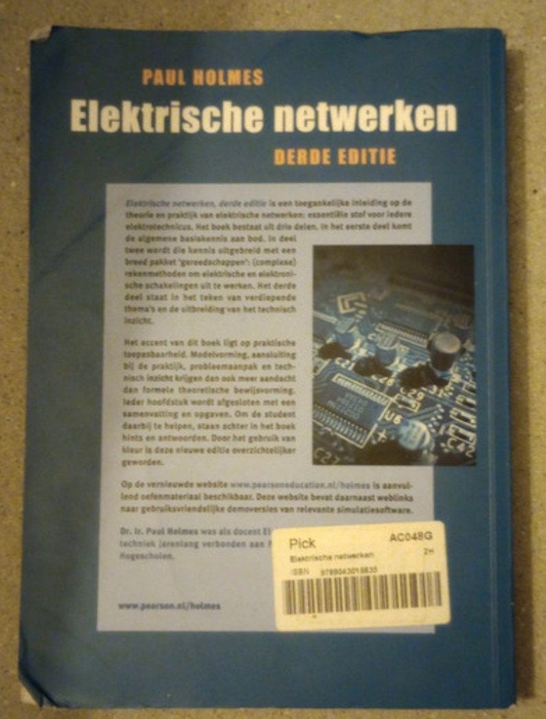 Elektrische netwerken - Derde editie - Paul Holmes, Boeken, Ophalen of Verzenden, Gelezen, Elektrotechniek, Paul Holmes