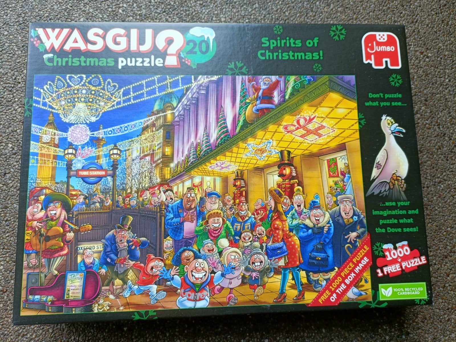 Wasgij Christmas puzzel 20 Spirits of christmas, Ophalen, 500 t/m 1500 stukjes, Zo goed als nieuw, Legpuzzel