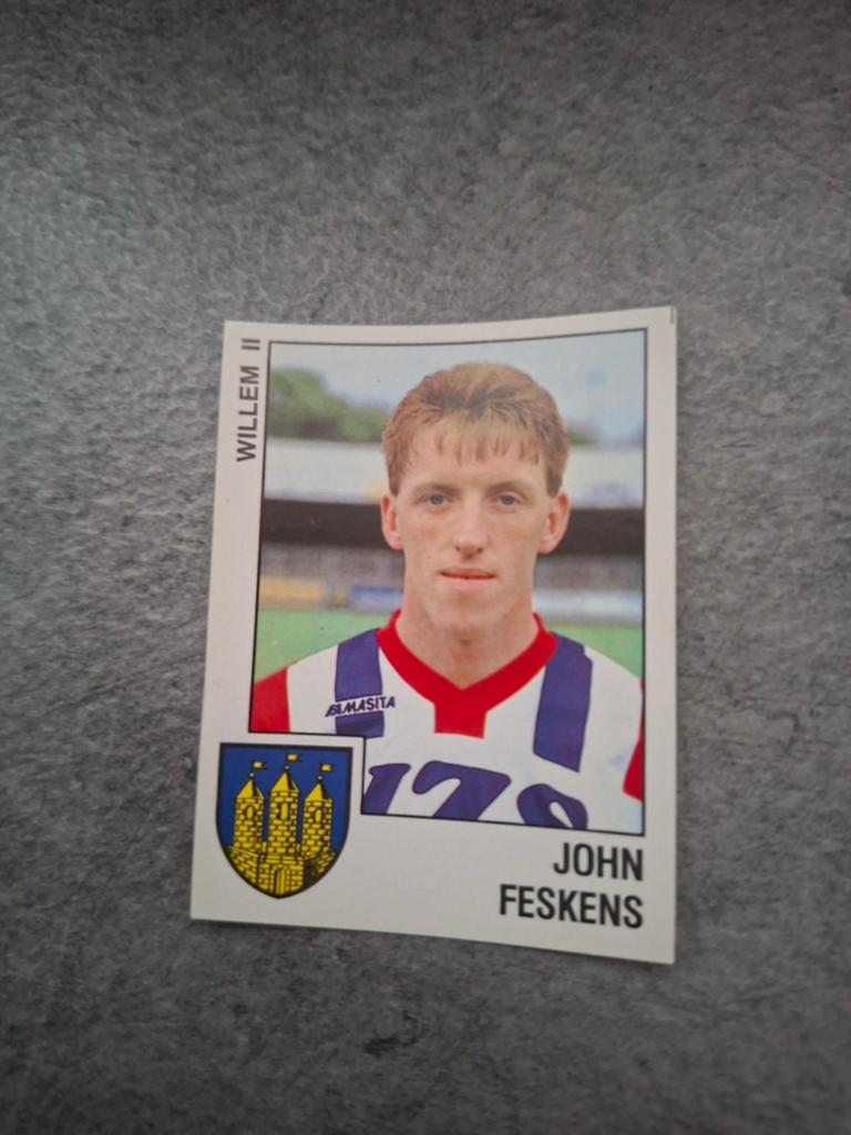 Panini sticker Voetbal 89. Speler John Feskens Willem II., Verzenden, Zo goed als nieuw, Sticker