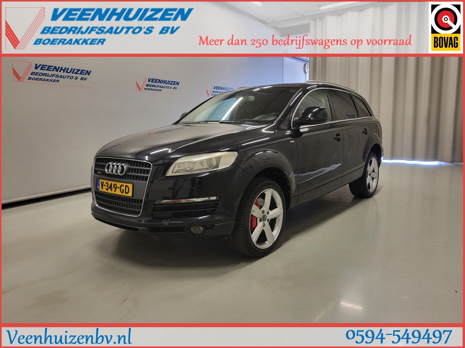 Audi Q7 3.0TDI quattro Automaat Grijs kenteken! (bj 2006), Gebruikt, Zwart, Bedrijf, Euro 4